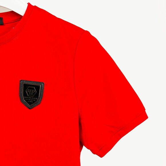 Philipp Plein Red Patch Rhinestone-Skull Tee - Picture 4 of 8